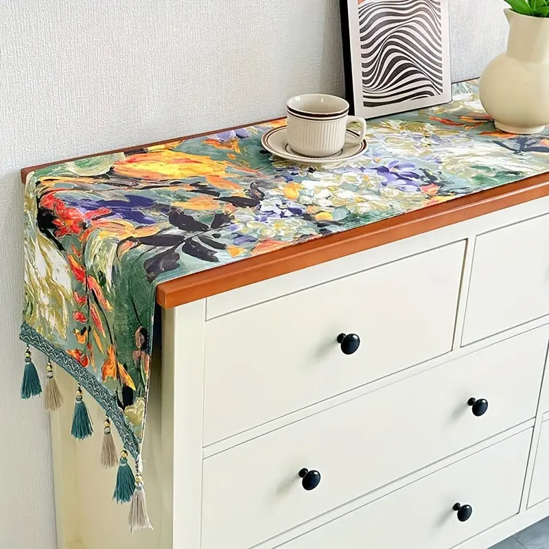 American Impressionist Oil Painting Table Flag for Home