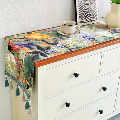 American Impressionist Oil Painting Table Flag for Home