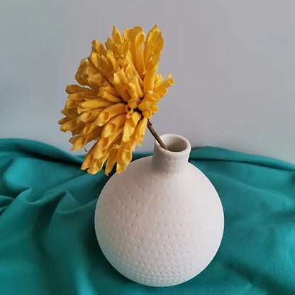 Modern White Ceramic Flower Vase for Home Decor