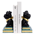 Kakizzy Decorative Bookends Dog Book Ends for Shelves Kids Book Stopper Decorative Cute Book Ends for Heavy Books Unique Gift for Dog Lover Dog Statues Home Decor (SchnauzerBlack)