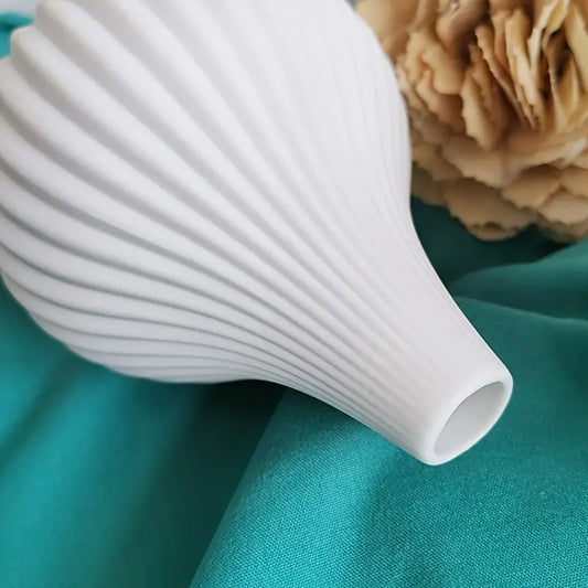 Modern White Ceramic Flower Vase for Home Decor