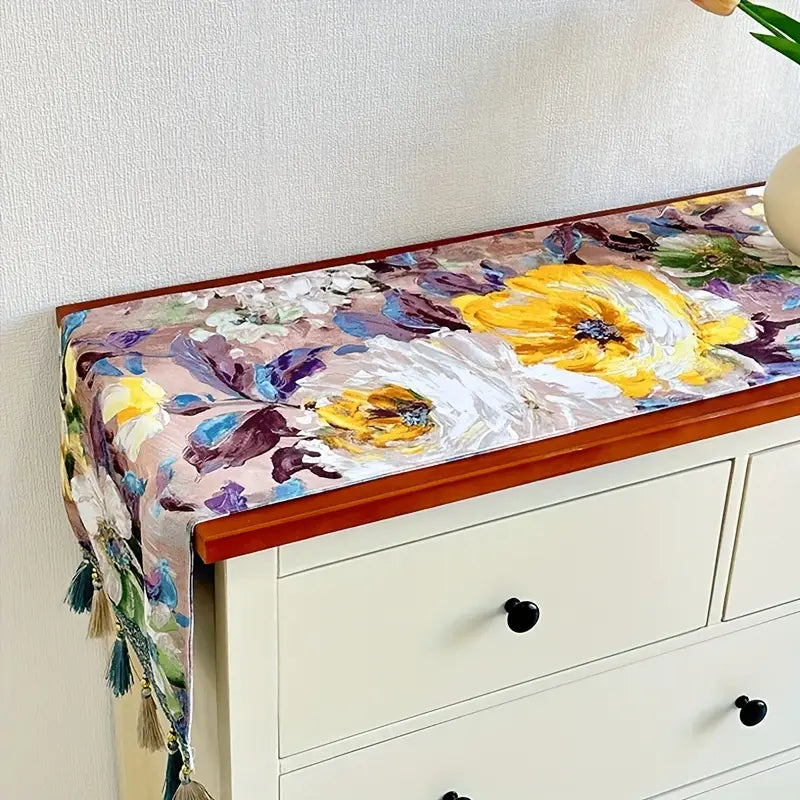 American Impressionist Oil Painting Table Flag for Home