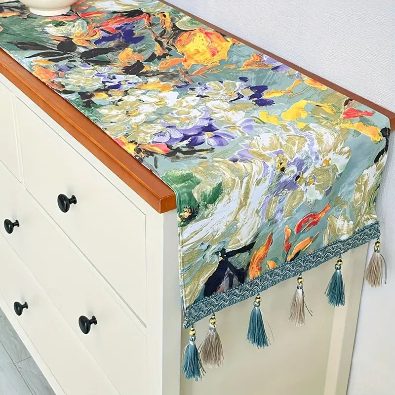 American Impressionist Oil Painting Table Flag for Home