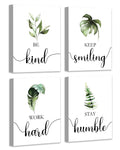Boho Botanical Plant Inspirational Wall Decor Motivational Wall Art Office & Bedroom Wall Decor Positive Quotes & Sayings Daily Affirmations for Men 8x10 inch (20x25 cmWooden Frames)